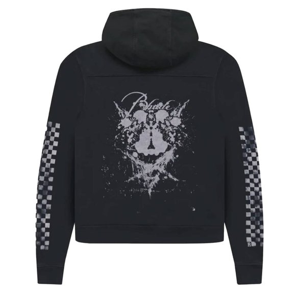 ⚡️Rhude⚡️Rhacer 3 Hoodie Sweater Sweatshirt Checkered Black - Picture 1 of 10